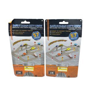 DRIVEN by Battat Pocket Series- Safe & Clean City Crew 57pcs Set 2-pack bundle